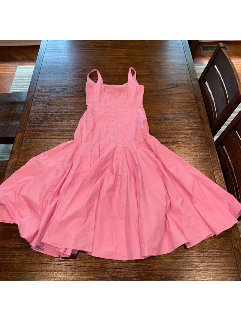 NWT J.Crew Collection Drop-Waist Dress Sz 2 Pink Cotton Poplin Midi Sleeveless